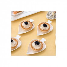 Plato En Forma De Hoja Blanco Bionic 9 x 6 x 1,2 cm. (Pack 50 Uds.)